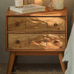 Classic Standing Bedside Table With 2 Drawers For Bedside