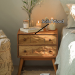 Classic Standing Bedside Table With 2 Drawers For Bedside