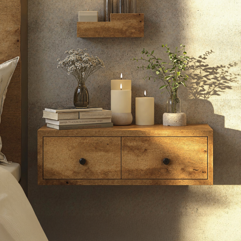 Compact Floating Nightstand Shelf For Stylish Bedrooms