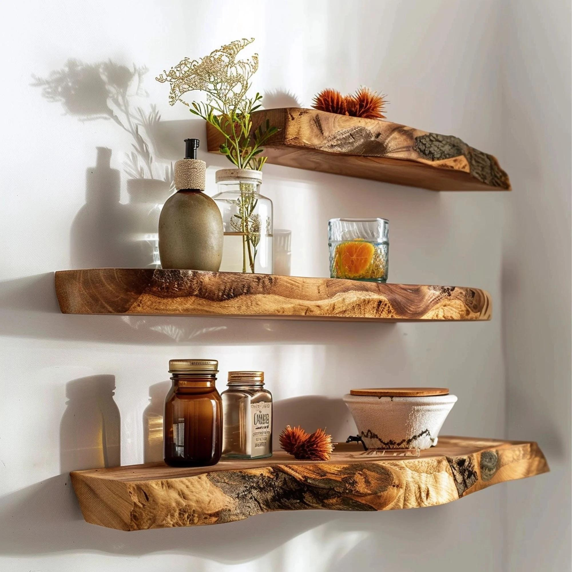 Custom Floating Shelf Live Edge