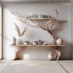 Driftwood Narrow Console Tables With Tree Branch