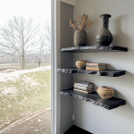 Handcraft Live Edge Black Floating Shelves