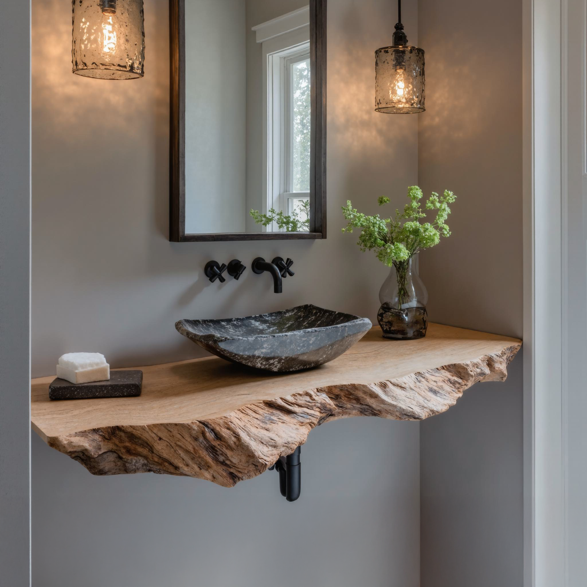Handcrafted Rustic Styles Floating Vanity Shelf For Small Bathrooms Handcrafted Rustic Styles Floating Vanity Shelf For Small Bathrooms