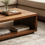 Handcrafted Wood Coffee Table With Storage For Living Room