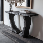 Industrial Black Wood Console Tables For Vintage Hallway Accent