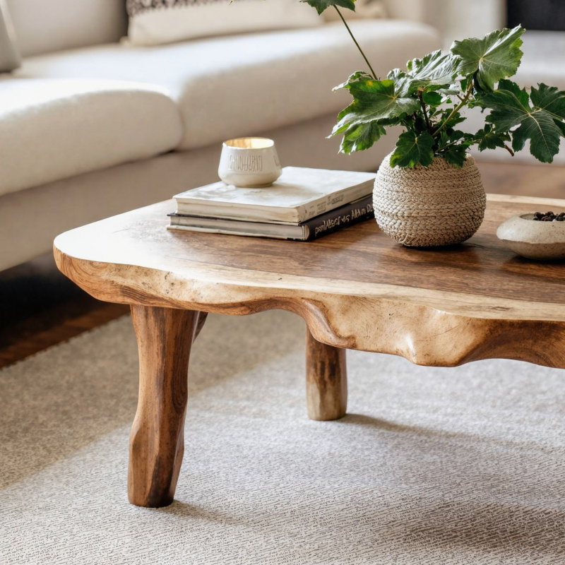 Live Edge Farmhouse Wood Coffee Table