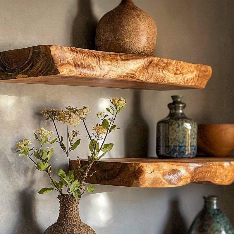 Live Edge Walnut Floating Shelves