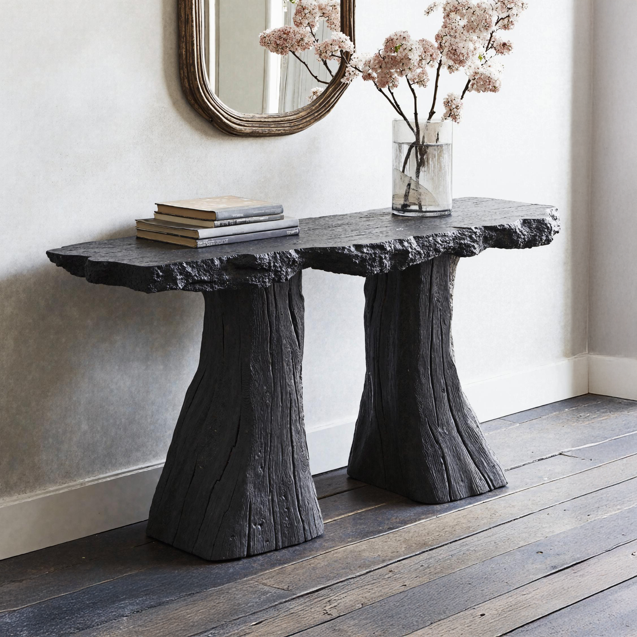 Minimalist Black Natural Wood Console Tables For Compact Spaces Minimalist Black Natural Wood Console Tables For Compact Spaces