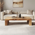 Minimalist Wood Coffee Table Family Room Clean Modern Look