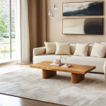 Rustic Live Edge Wood Coffee Table Family Room Natural Feel