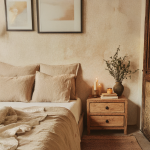 Wooden Farmhouse Nightstand With 2 Drawers